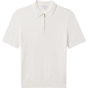 REISS IVOR Textured Half Zip Polo Shirt